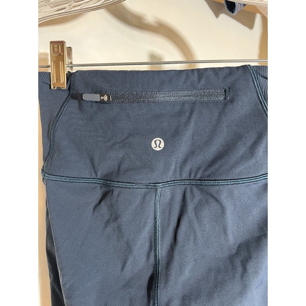 Lululemon‎ Capri Length Leggings Ruched Dark Blue Women’s Size 4 - Picture 3 of 11